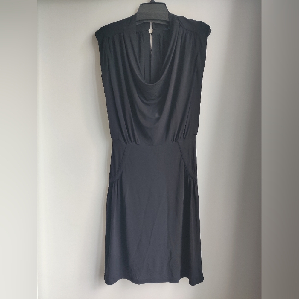 French Connection Black Sleeveless Cowl Neck Sheath Dress